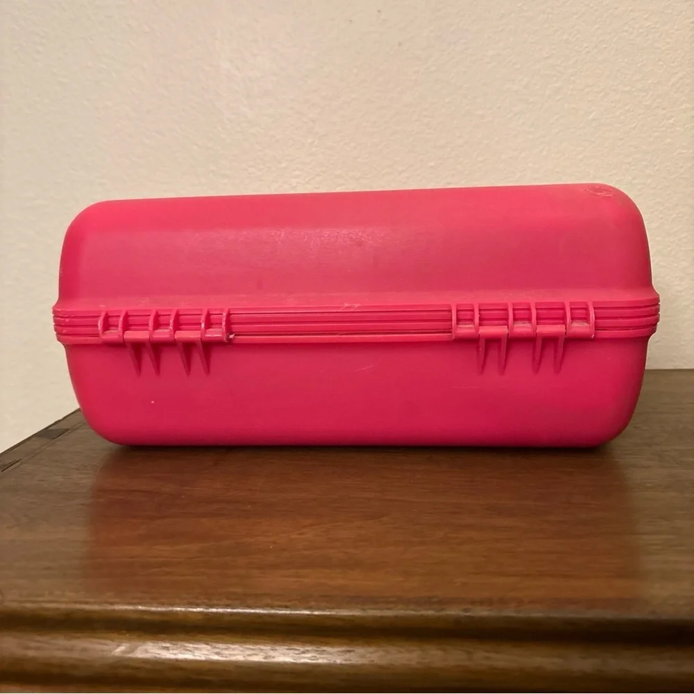 Caboodles Makeup Case Hot Pink‎ Black Vintage 1990s Model 2602 USA Slide Trays